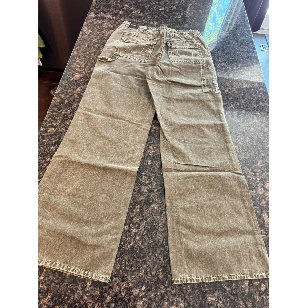 True Religion Vinny Carpenter Big T Pants‎ Kalamata Green 109994C Mens 32 NEW